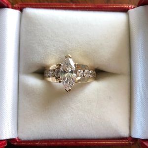 14 Kt. Yellow Gold Marquis Engagement Ring
